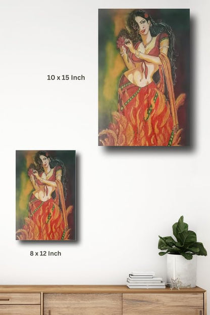 Art to Doors | Fire Beauty | Artist Ravindran Krishnan| Rectangle | Art Prints | Home Decor | Wall Art | Gift Items | Canvas Frame