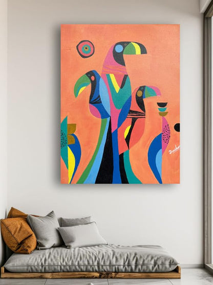 Art to Doors | Toucan Modern Art | Artist Darshana Shinde | Rectangle | Art Prints | Home Decor | Wall Art | Gift Items | Canvas Frame