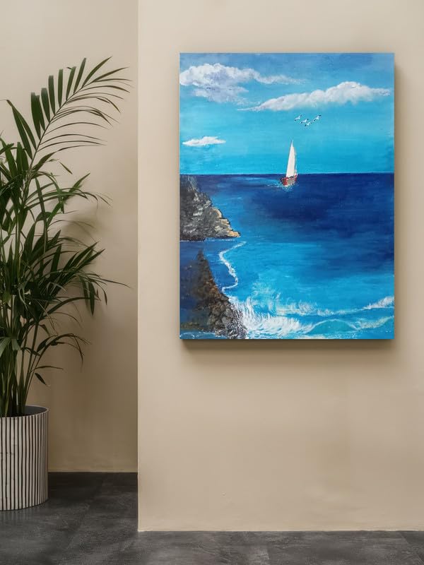 Art to Doors | Beauty Of Ocean | Artist Ravindran Krishnan | Rectangle | Art Prints | Home Decor | Wall Art | Gift Items | Canvas Frame0
