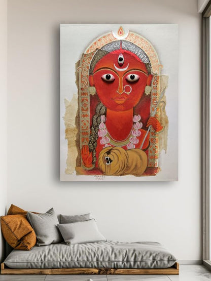 Art to Doors| Durga Devi Wall Art | Artist Shachi | Rectangle | Art Print | Home Decor | Wall Decor | Gift Items | Canvas Frame