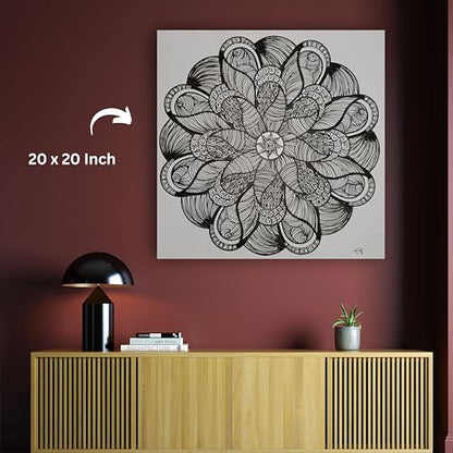 Art to Doors | Zentagles home decor piece | Square | Artist Evancy Grace | Home Decor | Wall Art | Gifts for Women | Gifts for Men | Canvas Frame