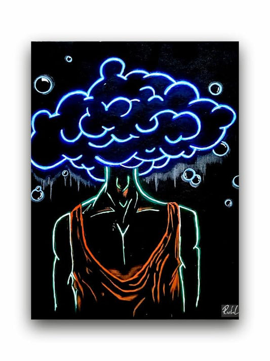 Art to Doors | Neon Blast | Artist Rachel Anita Joseph | Rectangle | Art Print | Home Decor | Wall Decor | Gift Items | Canvas Frame