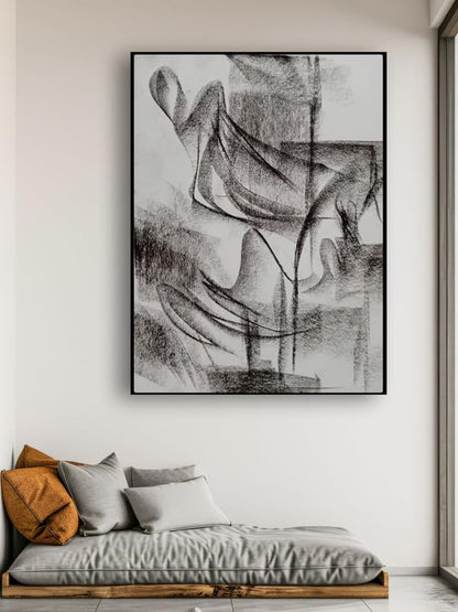 Art to Doors| Charcoal Composition| Artist Saravanan Varatharajan| Rectangle | Art Print | Home Decor | Wall Decor | Gift Items | Canvas Frame