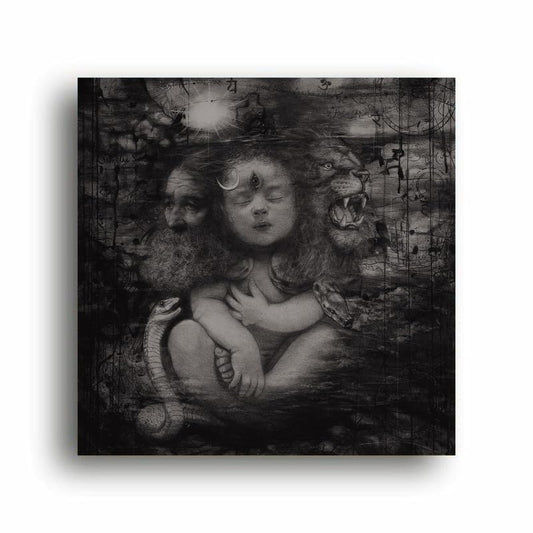 Art to Doors | Adi Yogi (The Lord Shiva) | Artist Arindam Gupta | Square | Art Print | Home Decor | Wall Decor | Gifts for Women | Gifts for Men | Wall Art | Canvas Frame