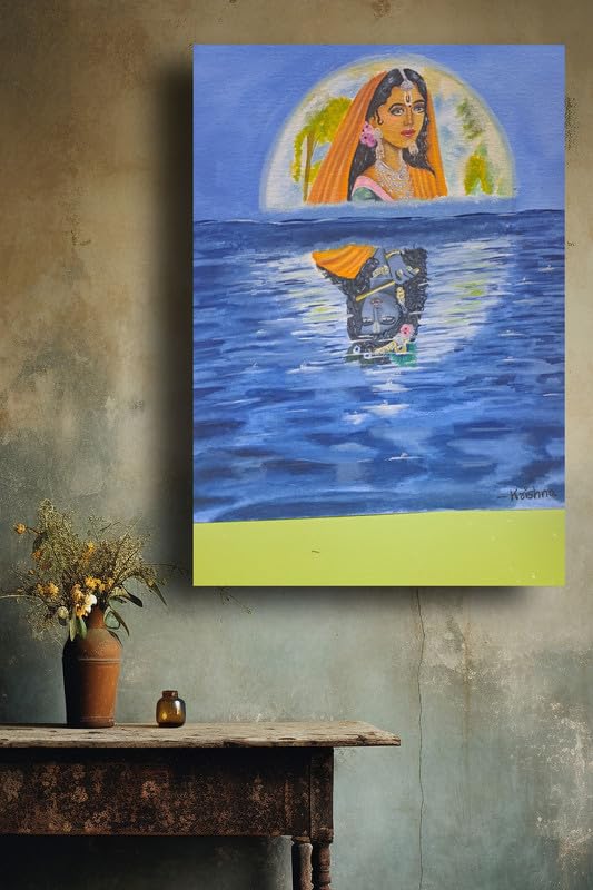 Art to Doors| Radhakrishna Portrait | Artist Krishna| Rectangle | Art Print | Home Decor | Wall Decor | Gift Items | Canvas Frame