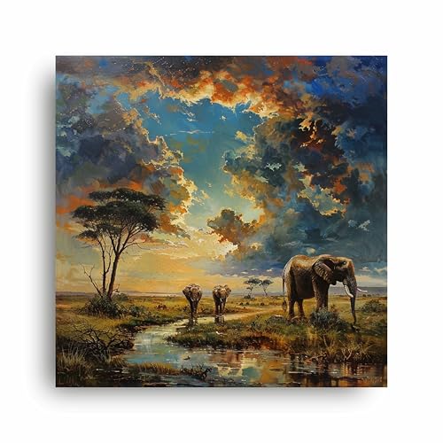 Art to Doors | African Majesty | Square | Art Print | Home Decor | Wall Decor | Gifts for Women | Gifts for Men | Canvas Frame |