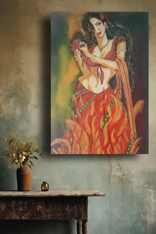 Art to Doors | Fire Beauty | Artist Ravindran Krishnan| Rectangle | Art Prints | Home Decor | Wall Art | Gift Items | Canvas Frame