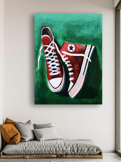 Art to Doors| Converse Shoes | Artist Fatima Akhun | Rectangle | Art Print | Home Decor | Wall Decor | Gift Items | Canvas Frame