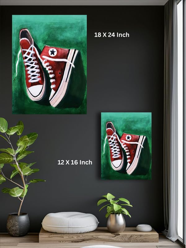 Art to Doors| Converse Shoes | Artist Fatima Akhun | Rectangle | Art Print | Home Decor | Wall Decor | Gift Items | Canvas Frame