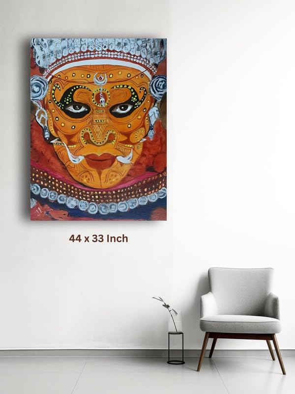 Art to Doors| Theyyam Kerala Traditional Dance Acralyic Paint| Artist Saravanan Varatharajan| Rectangle | Art Print | Home Decor | Wall Decor | Gift Items | Canvas Frame