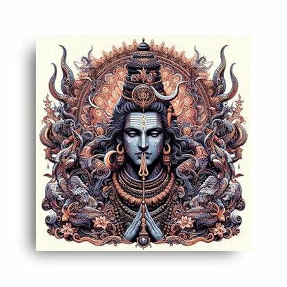 Art to Doors | Sacred Mahadev Statue Art | Square | Art Print | Home Decor | Wall Decor | Gifts for Women | Gifts for Men | Gift Items | Wall Art