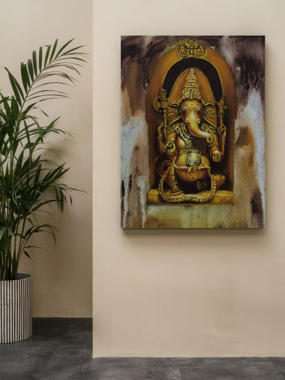 Art to Doors | Ganesha | Artist Aditi Arele | Rectangle | Art Print | Home Decor | Wall Decor | Gift Items | Canvas Frame