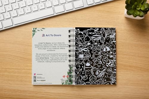 Art to Doors | Doodle Wonderland | Artist Rachel Joseph | Spiral Notebooks | A5 Size Paper | 120 Pages | 70 GSM Paper | Attractive Cover Designs