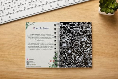Art to Doors | Doodle Wonderland | Artist Rachel Joseph | Spiral Notebooks | A5 Size Paper | 120 Pages | 70 GSM Paper | Attractive Cover Designs