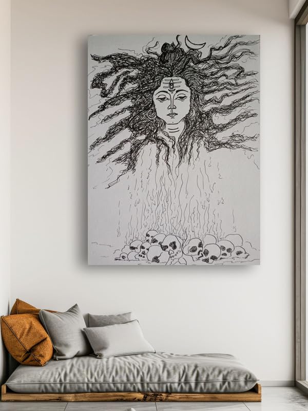 Art to Doors| Lord Shiva | Artist Sritama Dhar | Rectangle | Art Print | Home Decor | Wall Decor | Gift Items | Canvas Frame