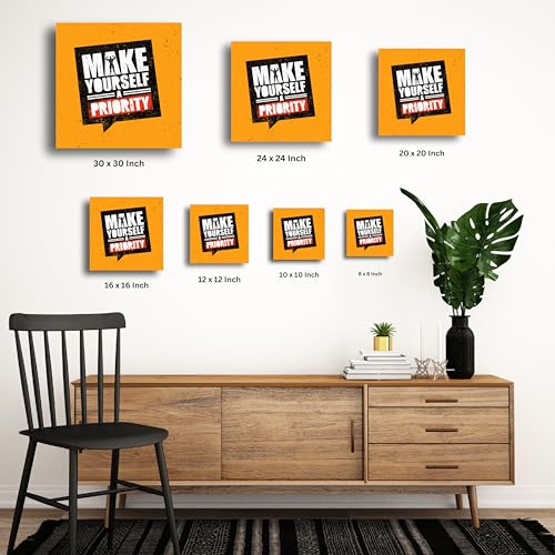 Art to Doors Make Yourself a Priority | Motivational Quotes | Office Quotes | Personalized Gift For Anniversary, Birthday, Wedding, Home Decor | Life Changing Quotes
