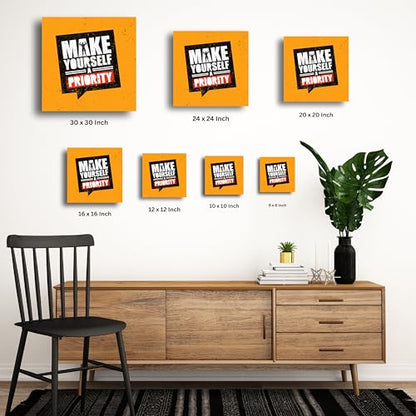 Art to Doors Make Yourself a Priority | Motivational Quotes | Office Quotes | Personalized Gift For Anniversary, Birthday, Wedding, Home Decor | Life Changing Quotes