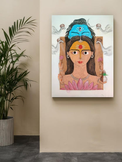 Art to Doors| Kamalatmika Durga Devi | Artist Shachi | Rectangle | Art Print | Home Decor | Wall Decor | Gift Items | Canvas Frame