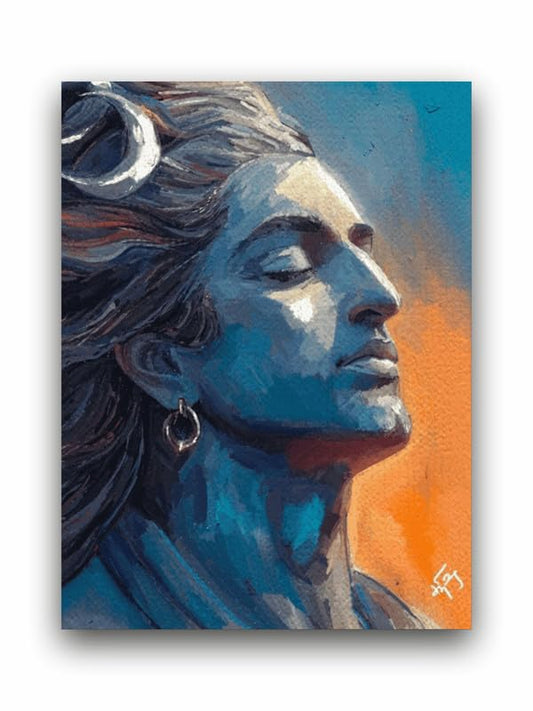 Art to Doors | Lord Shiva Canvas Wall Art | Artist Sathish Subramaniyam | Rectangle | Art Print | Home Decor | Wall Decor | Gift Items | Canvas Frame