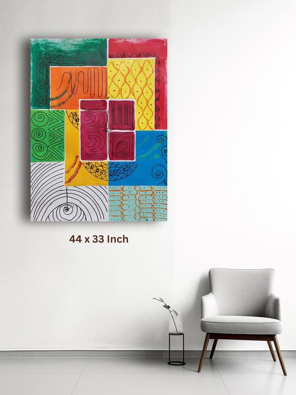Art to Doors | Tribal Cubism | Artist Ajay Pratap Singh Rathore | Rectangle | Art Print | Home Decor | Wall Decor | Gift Items | Canvas Frame