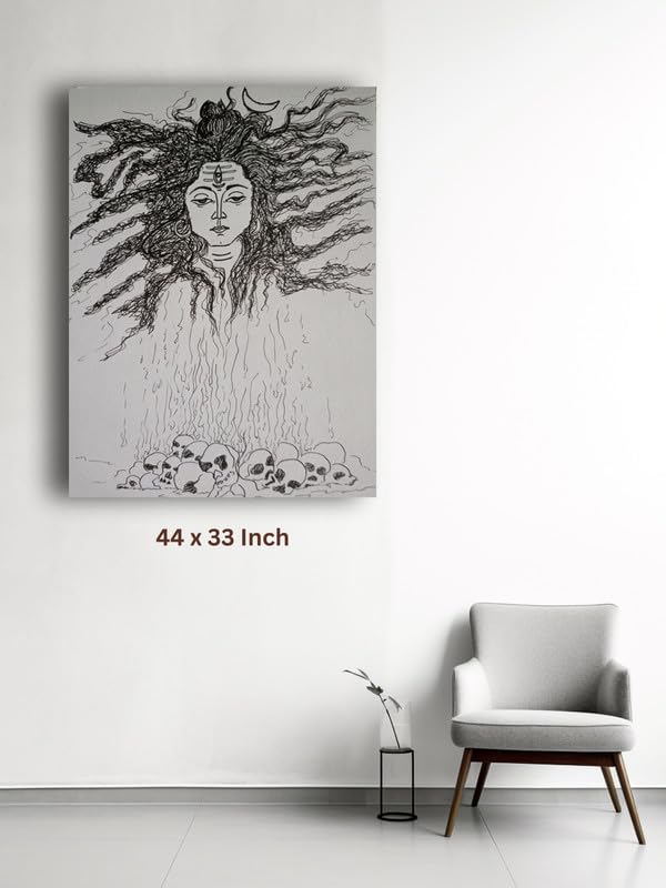 Art to Doors| Lord Shiva | Artist Sritama Dhar | Rectangle | Art Print | Home Decor | Wall Decor | Gift Items | Canvas Frame