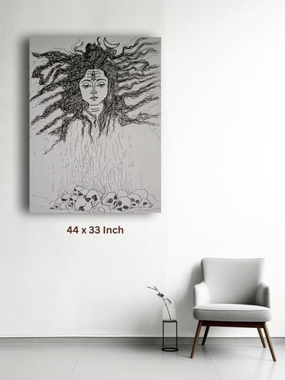 Art to Doors| Lord Shiva | Artist Sritama Dhar | Rectangle | Art Print | Home Decor | Wall Decor | Gift Items | Canvas Frame