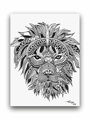 Art to Doors | Fight Like A Lion | Artist Manideepthi | Vertical | Art Prints | Home Decor | Wall Art | Gift Items | Canvas Frame