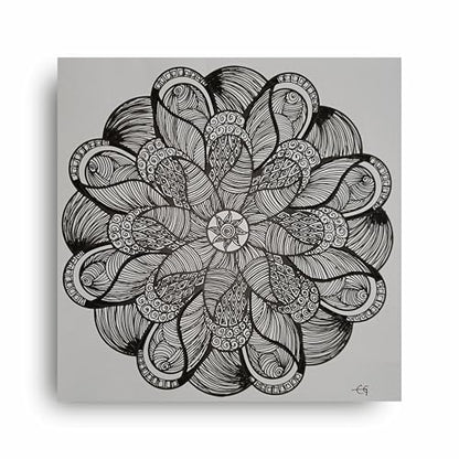 Art to Doors | Zentagles home decor piece | Square | Artist Evancy Grace | Home Decor | Wall Art | Gifts for Women | Gifts for Men | Canvas Frame