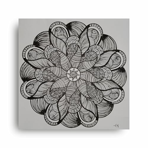 Art to Doors | Zentagles home decor piece | Square | Artist Evancy Grace | Home Decor | Wall Art | Gifts for Women | Gifts for Men | Canvas Frame