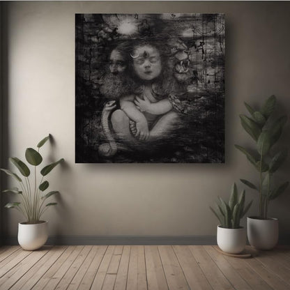 Art to Doors | Adi Yogi (The Lord Shiva) | Artist Arindam Gupta | Square | Art Print | Home Decor | Wall Decor | Gifts for Women | Gifts for Men | Wall Art | Canvas Frame