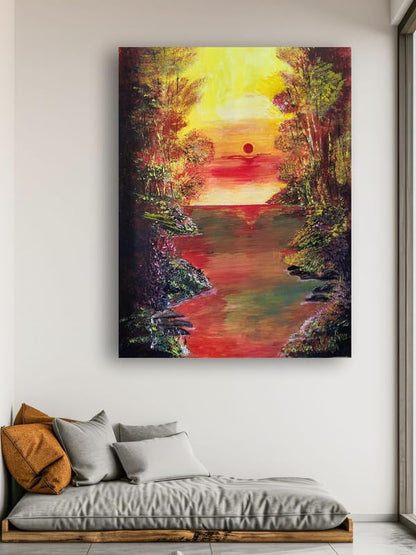 Art to Doors | Nature Beauty 1 | Artist Ravindran Krishnan | Rectangle | Art Prints | Home Decor | Wall Art | Gift Items | Canvas Frame