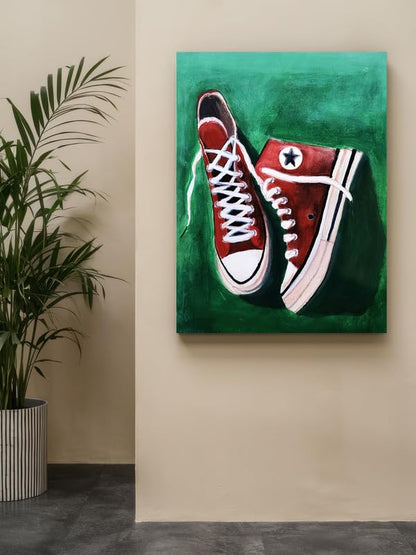 Art to Doors| Converse Shoes | Artist Fatima Akhun | Rectangle | Art Print | Home Decor | Wall Decor | Gift Items | Canvas Frame