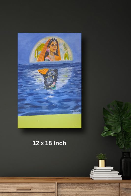 Art to Doors| Radhakrishna Portrait | Artist Krishna| Rectangle | Art Print | Home Decor | Wall Decor | Gift Items | Canvas Frame