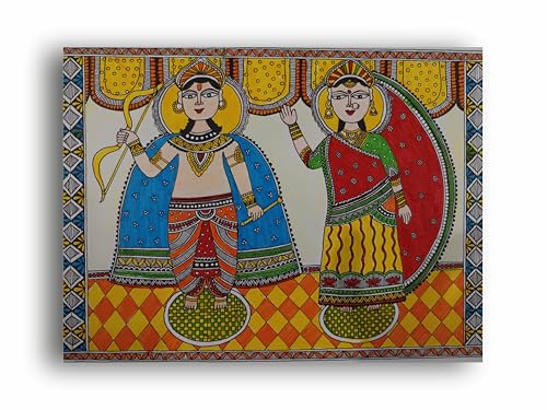 Art to Doors | Ram Sita Mithila Art | Artist Swati Vishwakarma | Horizontal | Art Prints | Home Decor | Gift Items | Wall Art | Canvas Frame