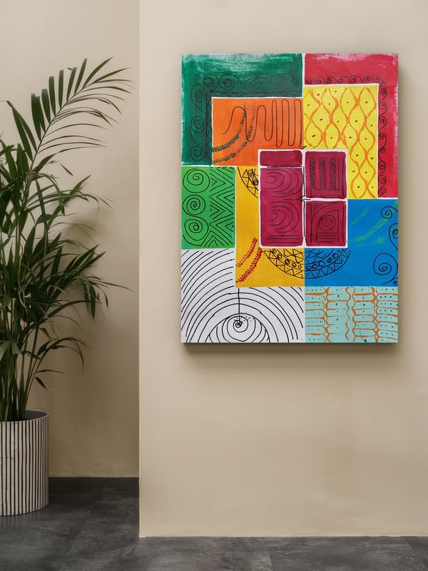 Art to Doors | Tribal Cubism | Artist Ajay Pratap Singh Rathore | Rectangle | Art Print | Home Decor | Wall Decor | Gift Items | Canvas Frame