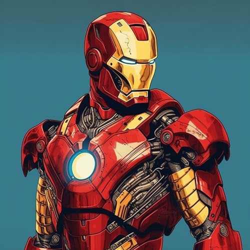 Art to Doors Legendary Iron: Iconic Super Hero Illustration on Canvas - Elevate Your Space with Superhero Style! | Personalized Gift For Anniversary, Birthday, Wedding, (CanvasFrame,8x8Inch,)