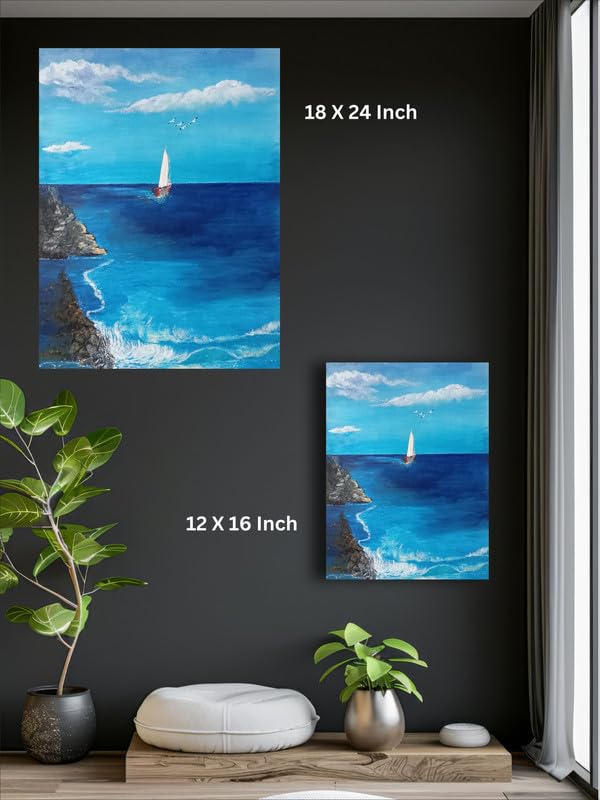 Art to Doors | Beauty Of Ocean | Artist Ravindran Krishnan | Rectangle | Art Prints | Home Decor | Wall Art | Gift Items | Canvas Frame0