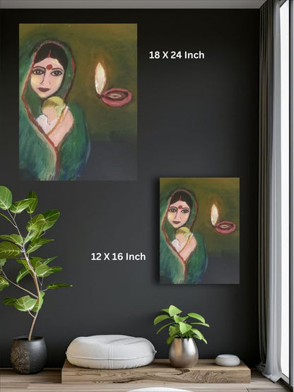 Art to Doors| Mother And Child | Artist Lisha N R | Rectangle | Art Print | Home Decor | Wall Decor | Gift Items | Canvas Frame