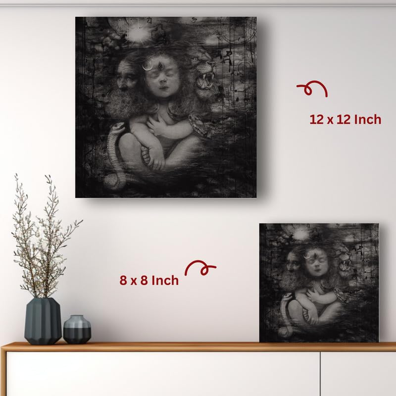 Art to Doors | Adi Yogi (The Lord Shiva) | Artist Arindam Gupta | Square | Art Print | Home Decor | Wall Decor | Gifts for Women | Gifts for Men | Wall Art | Canvas Frame