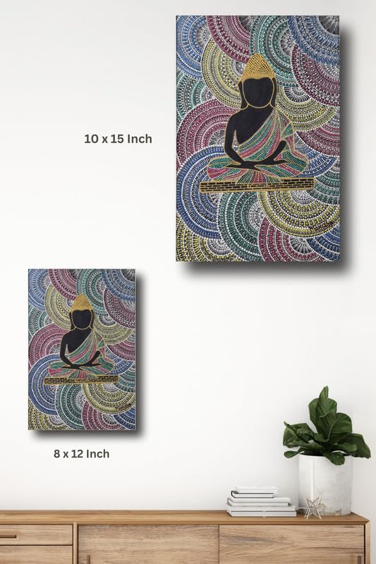 Art to Doors| Peace Within- The Buddha | Artist Manisha Ghoshal | Rectangle | Art Print | Home Decor | Wall Decor | Gift Items | Canvas Frame