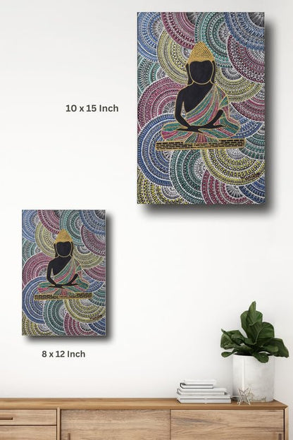 Art to Doors| Peace Within- The Buddha | Artist Manisha Ghoshal | Rectangle | Art Print | Home Decor | Wall Decor | Gift Items | Canvas Frame