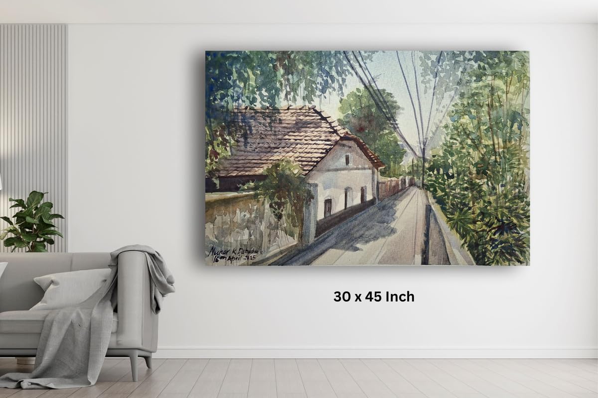 Art to Doors | The Calming Shade | Artist Neehar Kiran Dabade | Rectangle | Art Prints | Home Decor | Wall Art | Gift Items | Canvas Frame