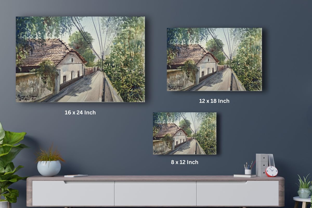 Art to Doors | The Calming Shade | Artist Neehar Kiran Dabade | Rectangle | Art Prints | Home Decor | Wall Art | Gift Items | Canvas Frame