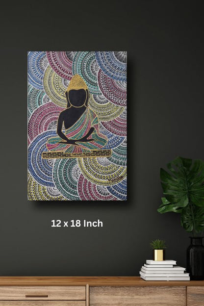 Art to Doors| Peace Within- The Buddha | Artist Manisha Ghoshal | Rectangle | Art Print | Home Decor | Wall Decor | Gift Items | Canvas Frame