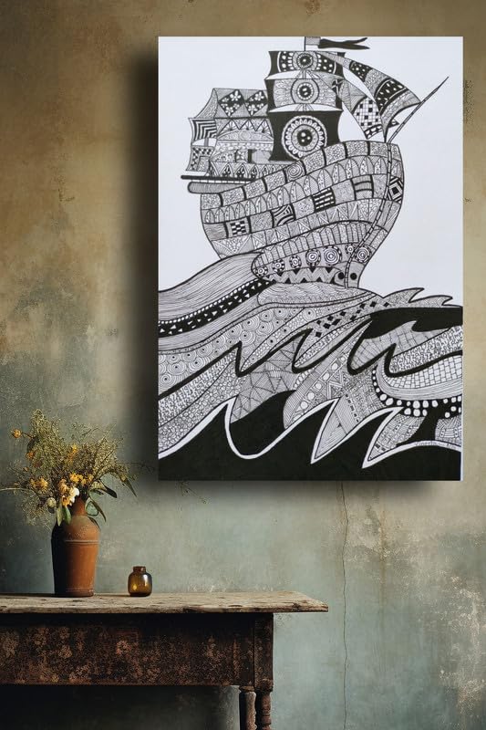 Art to Doors | Sailing The Waves | Artist Vineeta | Vertical | Art Prints | Home Decor | Wall Art | Gift Items | Canvas Frame