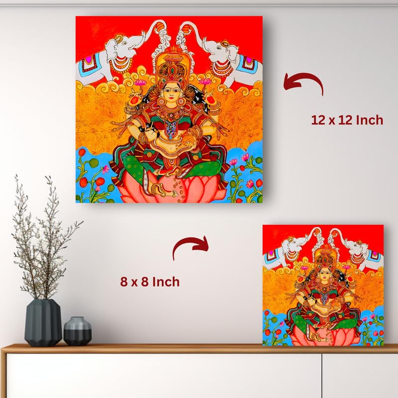 Art to Doors| Goddess Maha Lakshmi | Artist Srilatha S | Square | Art Print | Home Decor | Wall Decor | Gift Items | Canvas Frame