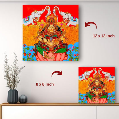 Art to Doors| Goddess Maha Lakshmi | Artist Srilatha S | Square | Art Print | Home Decor | Wall Decor | Gift Items | Canvas Frame