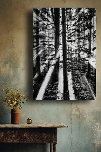 Art to Doors| Forest Light | Artist Fatima Akhun | Rectangle | Art Print | Home Decor | Wall Decor | Gift Items | Canvas Frame