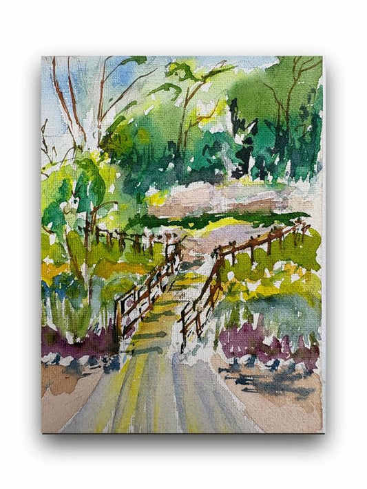 Art to Doors| Scenery Painting: Bridge Over The Nalla,Pune| Artist Hubert Braganza| Rectangle | Art Print | Home Decor | Wall Decor | Gift Items | Canvas Frame