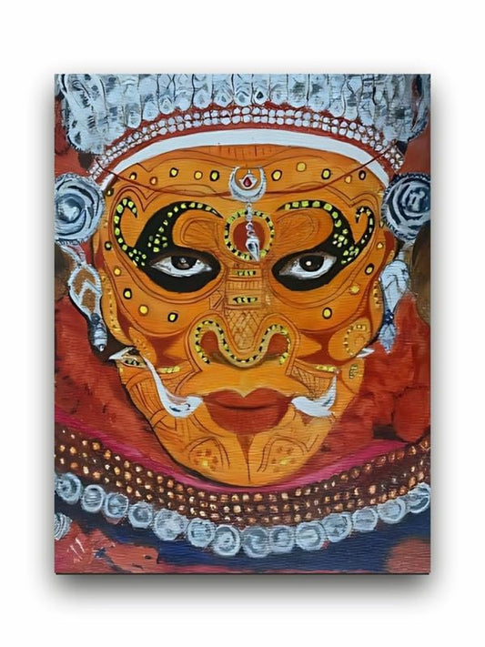 Art to Doors| Theyyam Kerala Traditional Dance Acralyic Paint| Artist Saravanan Varatharajan| Rectangle | Art Print | Home Decor | Wall Decor | Gift Items | Canvas Frame